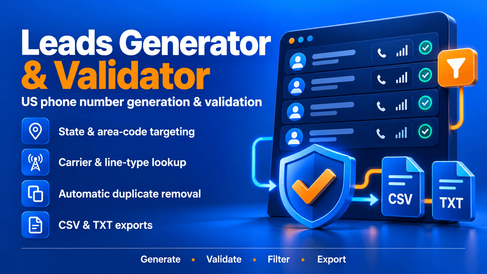 Software preview: Leads Generator and Validator Tool With Graphics